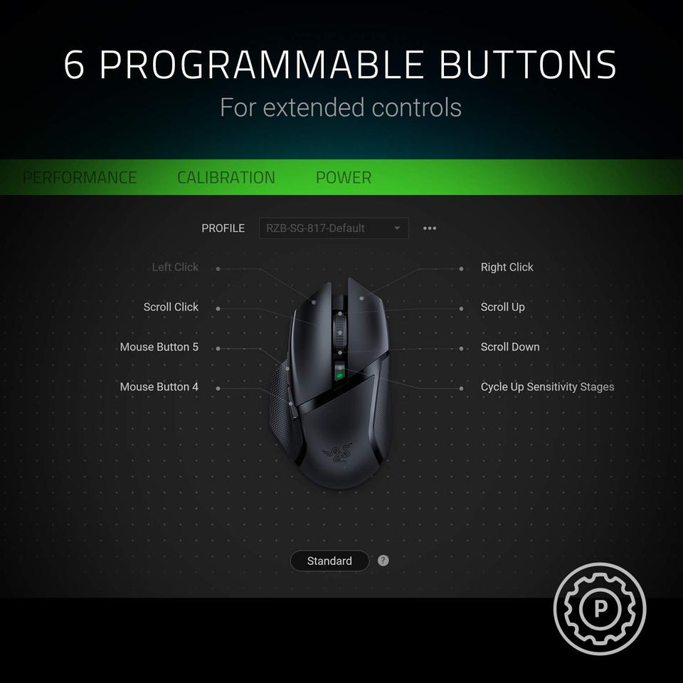 Mouse Razer Basilisk X Hyperspeed Wireless Gamer 16000DPI DPI - Imagem 5