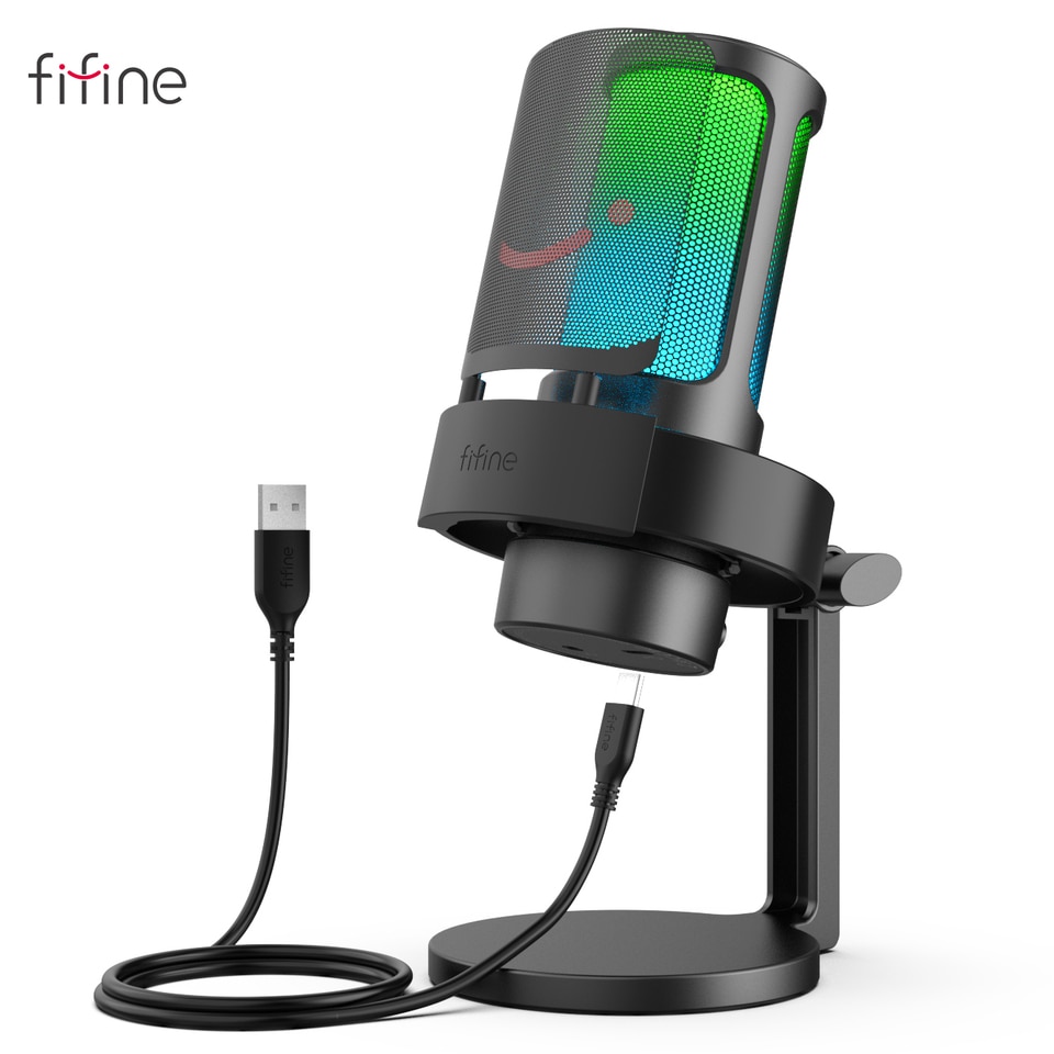 Microfone FIFINE USB RGB 3 Cores